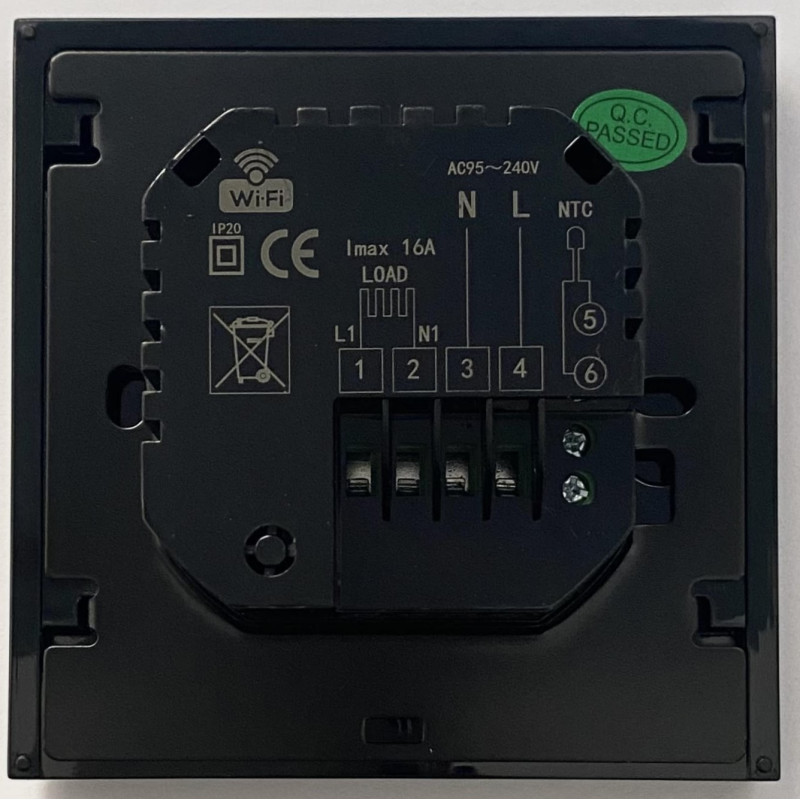Программируемый  терморегулятор Ecoset AC603H (цвет черный) с датчиком